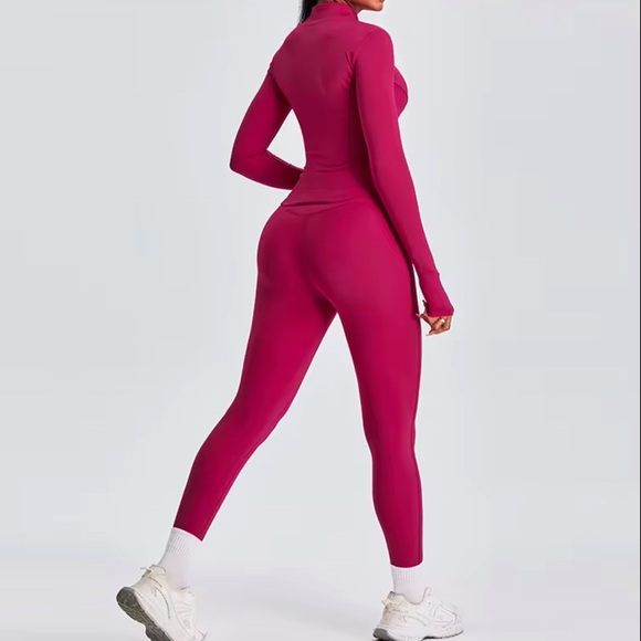 Black Full-Body Jumpsuit with Mock Turtleneck and Long Sleeves - Picture 3 of 4